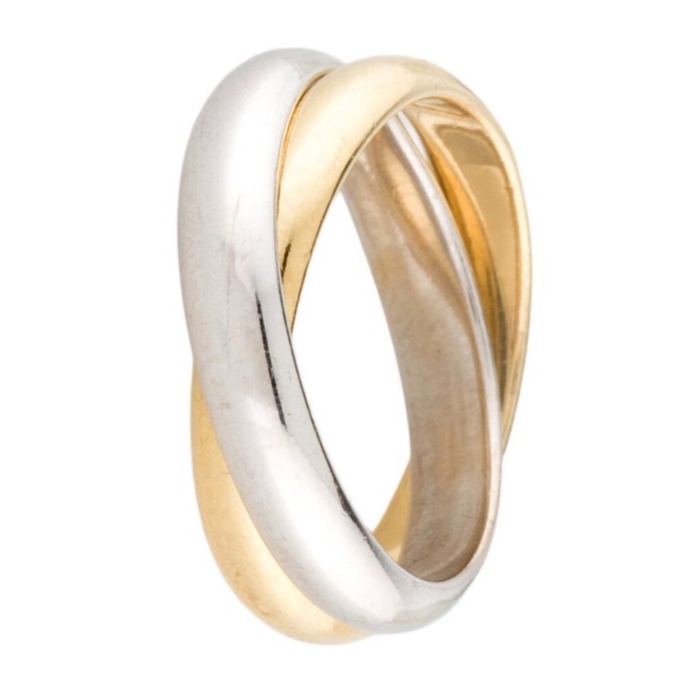 TIFFANY & CO. 18K 750 YELLOW GOLD & WHITE GOLD TWO-TONE MELODY RING - Picture 2 of 10